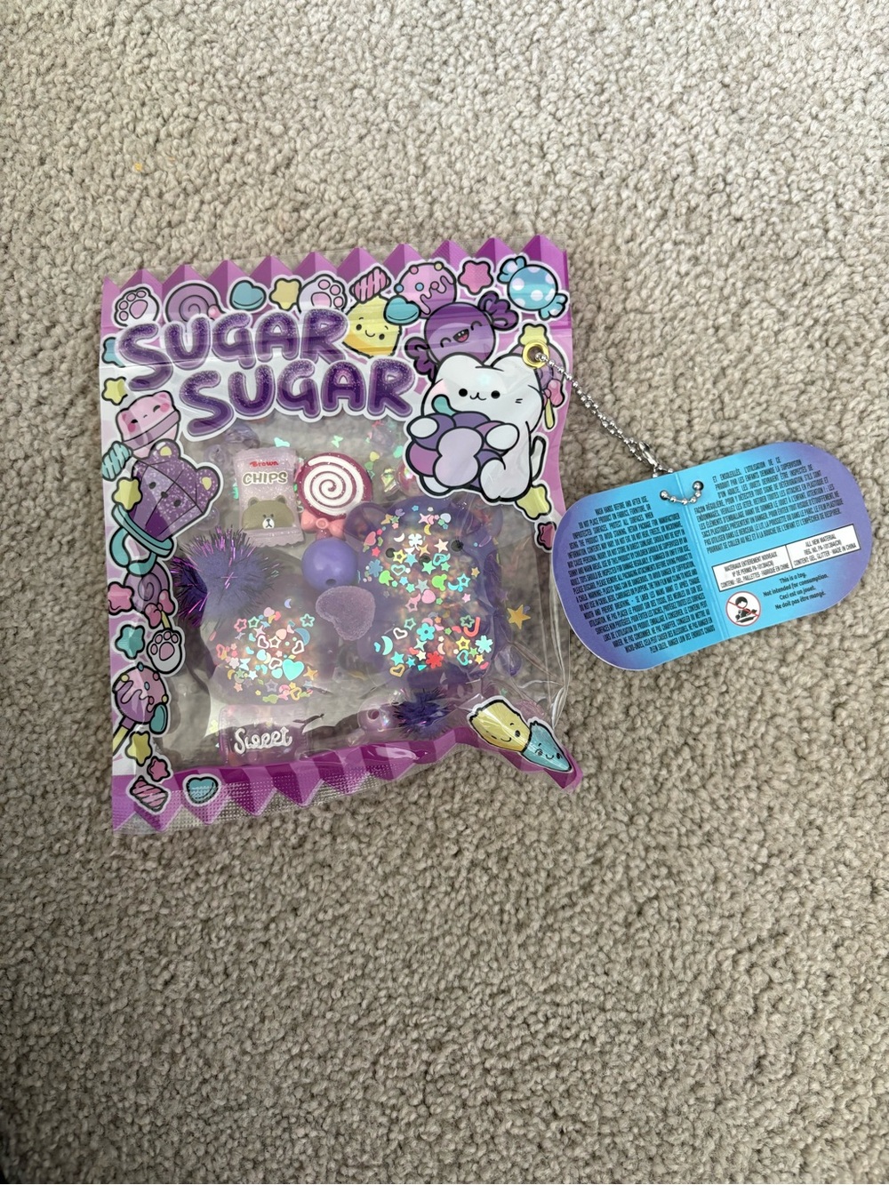 Sugar Swaps Gacha pouch Purple Glitter Charm Kit - Kids Toys